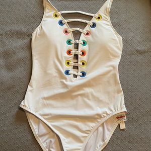 bleu one piece swimsuit